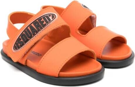 Dsquared2 Kids logo-appliqué slingback sandals Orange