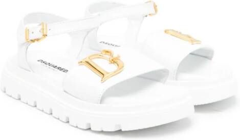 Dsquared2 Kids logo-plaque chunky sandals White