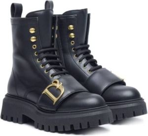 Dsquared2 Kids logo-plaque leather ankle boots AH990
