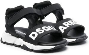 Dsquared2 Kids logo-print flat sandals Black