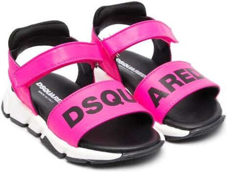Dsquared2 Kids logo-print flat sandals Pink