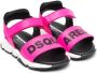 Dsquared2 Kids logo-print flat sandals Pink - Thumbnail 1