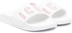 Dsquared2 Kids logo-print flat slides White