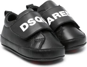 Dsquared2 Kids logo-print leather pre-walkers Black