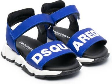 Dsquared2 Kids logo-print leather sandals Blue