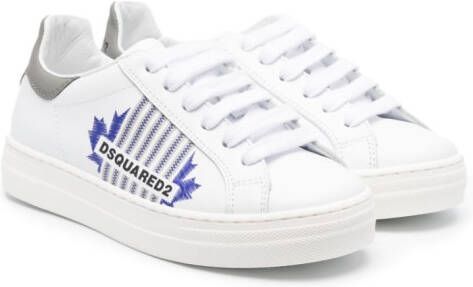 Dsquared2 Kids logo-print low-top leather sneakers White