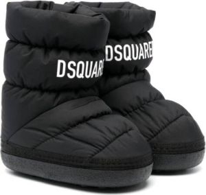 Dsquared2 Kids logo-print quilted boots Black