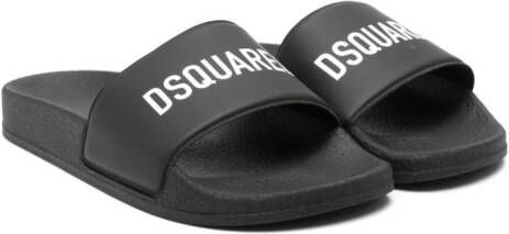 Dsquared2 Kids logo-print slippers Black