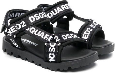 Dsquared2 Kids logo-print strap sandals Black