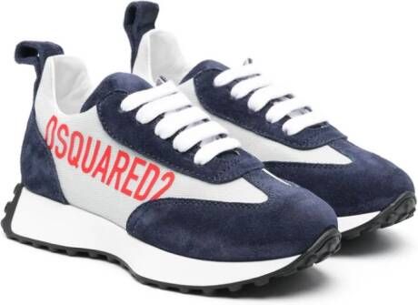 Dsquared2 Kids logo-print suede sneakers Blue