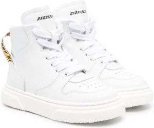 Dsquared2 Kids logo-strap high-top sneakers White