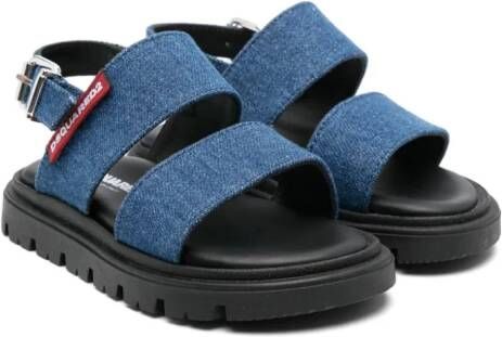 Dsquared2 Kids logo-tag denim sandals Blue