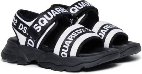 Dsquared2 Kids logo-tape touch-strap sandals Black