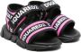 Dsquared2 Kids logo-tape touch-strap sandals Black - Thumbnail 1