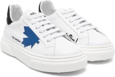 Dsquared2 Kids maple-leaf leather sneakers White