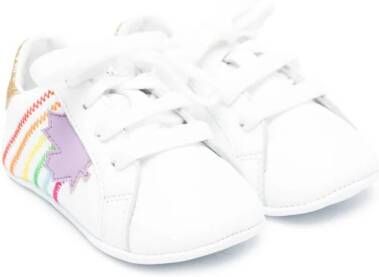 Dsquared2 Kids rainbow-stitching pre-walkers White