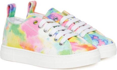 Dsquared2 Kids tie-dye low-top trainers White