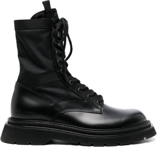 Dsquared2 lace-up leather combat boots Black