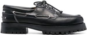 Dsquared2 laced leather boat shoes Black