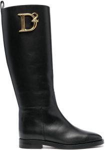 Dsquared2 leather logo-plaque boots Black