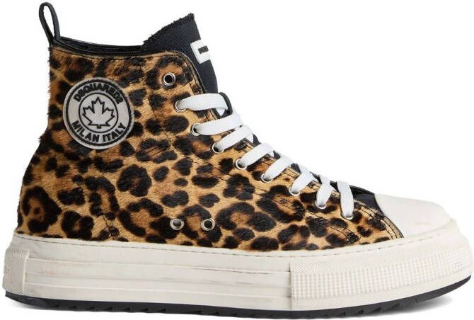 Dsquared2 leopard-print high-top sneakers Black