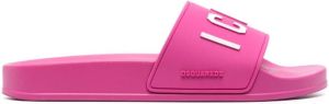 Dsquared2 logo-embossed flat slides Pink