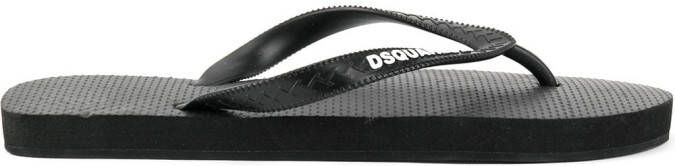Dsquared2 logo flip flops Black