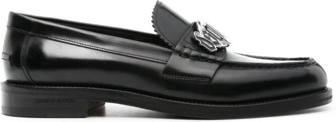 Dsquared2 logo-plaque leather loafers Black