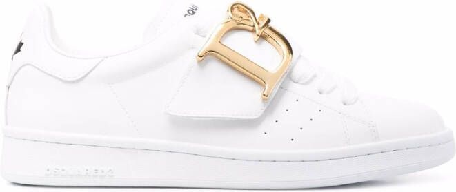 DSQUARED2 logo plaque strap sneakers White