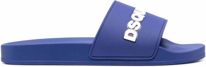 Dsquared2 logo-print open-toe slides Blue