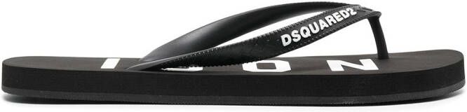 Dsquared2 logo-strap flip flops Black
