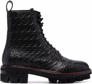 Dsquared2 monogram lace-up leather boots Black
