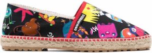 Dsquared2 pattern-design jute sole espadrilles Black