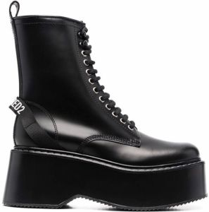 Dsquared2 platform lace-up ankle boots Black