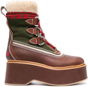 Dsquared2 platform-sole lace-up boots Brown