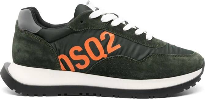 Dsquared2 Running logo-print panelled sneakers Green