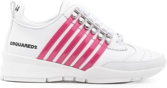 Dsquared2 stripe-detailing leather sneakers White