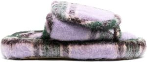 DUOltd Volume tartan wool slippers Purple
