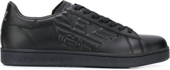 Ea7 Emporio Armani embossed logo sneakers Black
