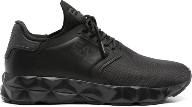 Ea7 Emporio Armani lace-up contrast-sole sneakers Black