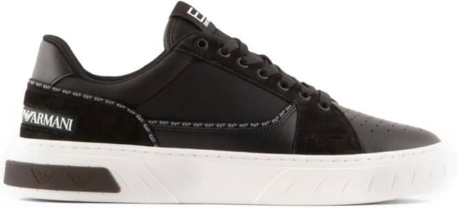 Ea7 Emporio Armani lace-up leather sneakers Black