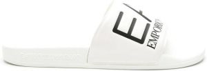 Ea7 Emporio Ar i logo-embossed faux-leather slides White