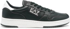 Ea7 Emporio Armani logo-patch calf-leather sneakers Green