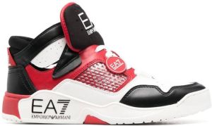 Ea7 Emporio Armani logo-print high-top sneakers Red