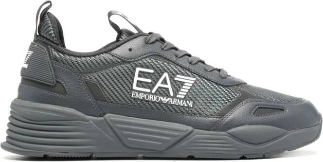 Ea7 Emporio Armani logo-print panelled sneakers Grey