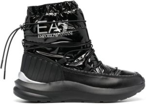Ea7 Emporio Ar i logo-print quilted snow boots Black
