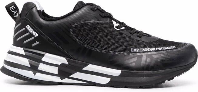 Ea7 Emporio Armani panelled lace-up sneakers Black