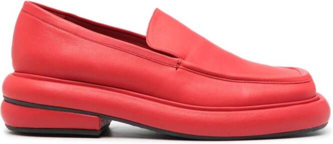 Eckhaus Latta 50mm square-toe leather loafers Red
