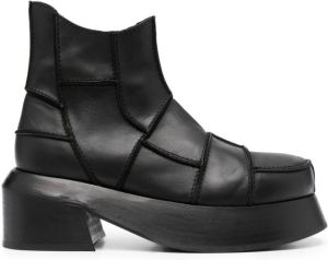 Eckhaus Latta 65mm patchwork leather boots Black