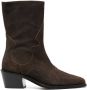 Eckhaus Latta 70mm zip-up suede boots Brown - Thumbnail 1